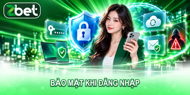 Bảo mật khi đăng nhập ZBET Người dùng bảo vệ phiên đăng nhập ZBET bằng mật khẩu riêng và thiết bị tin cậy